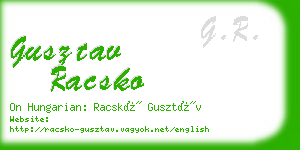 gusztav racsko business card